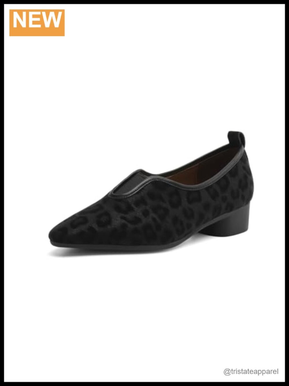 Pointed Toe Genuine Leather Low Heel Pumps Handmade Slip Resistant Work Shoes